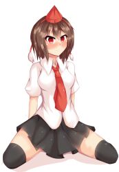 absurdres aya_shameimaru blush breasts brown_hair empty_eyes expressionless female_only femsub happy_trance hat large_breasts short_hair touhou yakai rating:Questionable score:6 user:Yakai