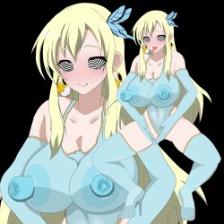 blonde_hair blush breasts dazed drool erect_nipples female_only femsub gloves haganai haigure happy_trance high_heels huge_breasts huge_nipples hypnotic_accessory large_breasts leotard long_hair open_mouth sena_kashiwazaki shizuka_hg smile solo spiral_eyes symbol_in_eyes tongue tongue_out rating:questionable score: user:shizuka_hg