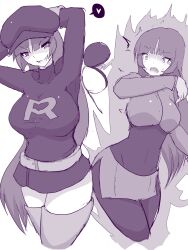 breasts corruption empty_eyes enemy_conversion evil_smile female_only femsub greyscale happy_trance hat large_breasts long_hair nintendo pokeball pokemon pokemon_firered_and_leafgreen reia sabrina sequence smile solo straight-cut_bangs team_rocket thighhighs rating:Questionable score:94 user:TheGoodShank