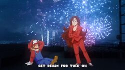 angry blue_eyes brown_hair cappy closed_eyes dancing ginjaninjaowo hat hypnotic_accessory maledom mario nintendo pauline possession screenshot size_difference super_mario_bros. super_mario_odyssey text rating:Explicit score:1 user:KiraKaa