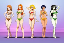 alex bare_legs barefoot black_hair blonde_hair blush breasts brown_eyes brown_hair cleavage clover dancing disney empty_eyes feet female_only femsub green_eyes happy_trance harem_outfit heart_eyes kim_possible kim_possible_(series) large_breasts legs long_hair looking_at_viewer micro_bikini midriff multiple_girls multiple_subs navel open_mouth orange_hair red_eyes sam shego shinzu short_hair smile symbol_in_eyes tongue totally_spies yellow_eyes rating:Questionable score:77 user:AetherMage