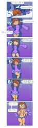 absurdres androgynous androgynous_sub bangs bare_legs before_and_after blush bottomless brain_injection breasts brown_hair closed_eyes clothed collar comic dialogue dog_boy dog_girl dog_pose dogamy_(undertale) dogaressa_(undertale) drool femdom flat_chest frisk_(undertale) full_nelson glowing glowing_eyes green_eyes happy_trance injection jean_shorts leash light_skin maledom multiple_doms navel needle nipples nude one_eye_open open_mouth outdoors pet_play pstash resisting restrained ring_eyes robe short_hair short_shorts shrunken_irises simple_background small_breasts smile speech_bubble standing straight-cut_bangs sweat sweater syringe tan_skin text topless trembling undertale rating:Questionable score:178 user:Blitz_Habanera