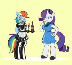 female_only femdom femsub furry happy_trance hooves horse_girl latex maid milkandjuice multicolored_hair my_little_pony non-human_feet rainbow_dash rainbow_hair rarity rubber spiral_eyes symbol_in_eyes tray rating:Questionable score:64 user:Sirloin