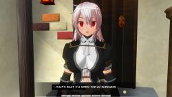 3d absurdres custom_maid_3d_2 empty_eyes hard_translated knight red_eyes swallow774 white_hair rating:Safe score:9 user:Amazingbrahjr