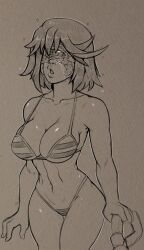  alien bikini dc_comics expressionless femsub kill_la_kill large_breasts parasite reliusmax ryuuko_matoi sketch starro  rating:explicit score: user:mesmer