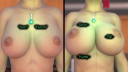  3d absurdres breast_expansion breasts dochaunt enemy_conversion erect_nipples femsub final_fantasy final_fantasy_vii glowing hypnotic_accessory jessie_rasberry large_breasts nipples text topless 