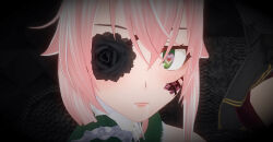 3d angry cell_(artist) custom_maid_3d_2 eyepatch femdom femsub heart_eyes hinano_yayoi large_breasts maid original pink_hair short_hair tongue