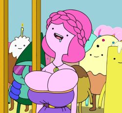 adventure_time bimbofication drool large_breasts manip pink_hair princess_bubblegum screenshot
