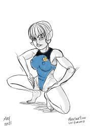 barefoot elf_ears erect_nipples femsub haigure happy_trance leotard mr_scade selar short_hair sketch spread_legs squatting star_trek star_trek_the_next_generation vulcan