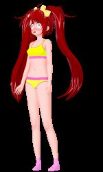  3d animated animated_gif blush breasts empty_eyes female_only femsub karma-x open_mouth original panties red_hair twintails underwear 
