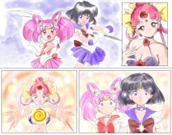 angry blush breasts cerecere choker circlet cleavage comic dress earrings empty_eyes expressionless eyebrows_visible_through_hair female_only femsub flower gloves hair_ornament headdress jewelry large_breasts magic multiple_girls multiple_subs p.chronos purple_eyes red_eyes sailor_mercury sailor_mini_moon sailor_moon_(series) short_skirt shrunken_irises skirt smile sparkle spiral thighs twintails uniform