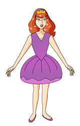 absurdres ballerina crown daphne_blake dazed female_only femsub ghost_clown jewelry open_mouth red_hair scooby-doo_(series) simple_background tutu western