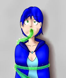  adventure_high blue_hair changer drool empty_eyes expressionless green_eyes original sarah_(adventure_high) tentacle_in_mouth tentacles 