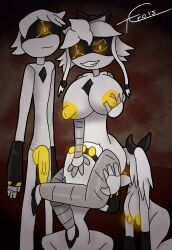 analingus breasts cunnilingus cyn_(murder_drones) murder_drones nipples penis robot robot_boy robot_girl serial_designation_j serial_designation_n serial_designation_v symbol_in_eyes tcross white_hair