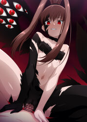  androgynous_dom aura bandai_namco bare_shoulders beard black_hair bottomless breasts brown_hair censored cowgirl_position digimon digimon_xros_wars eye_color_change femsub floating fusion heterosexual hypnotized_dom long_hair male_pov malesub midriff multiple_eyes multiple_subs navel nene_amano penis ponytail possession pov pov_sub purple_eyes pussy_juice red_eyes ring_eyes sex shademon short_hair smile tentacles text vaginal yu-ta yukito_(pokemon) 