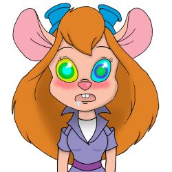 blush chip_n_dale_rescue_rangers disney drool expressionless female_only femsub furry gadget_hackwrench goggles goggles_on_head kaa_eyes long_hair mouse_girl open_mouth orange_hair sebald-of-crete solo western