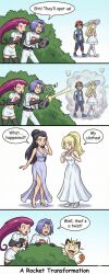  age_progression ai_art ash_ketchum dress james jessie lillie_(pokemon) meowth nintendo pokemon pokemon_(anime) tagme team_rocket team_rocket_grunt transformation transgender 