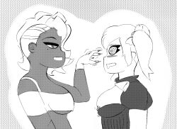  breasts breasts_outside d.va drool femdom femsub greyscale happy_trance hypnotic_fingers mole open_clothes overwatch sixxxoh sombra_(overwatch) spiral_eyes symbol_in_eyes 
