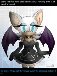 anonymind_(manipper) bat_girl bat_wings collar empty_eyes female_only femsub furry happy_trance hypnotic_accessory maid manip reverberance rouge_the_bat sonic_the_hedgehog_(series) tech_control text
