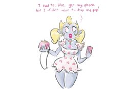 bimbofication blonde_hair brain_drain elf_ears humor large_breasts mr-dna original popsicle vampire