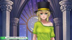  animated bare_shoulders blonde_hair changer_(character) chien_vietnam female_only femsub green_eyes humor original sound top_hat unaware video virtual_youtuber voice_acted 