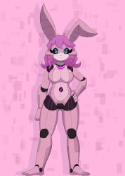  blue_eyes bunny_girl expressionless furry large_breasts nude original purple_hair robot robot_girl robotization sakura_(gamin_gryff) theblacksunking 