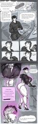  accidental_hypnosis ass_expansion bottomless brain brain_injection brainwaves_(artist) breast_expansion comic corruption drool english_text eye_color_change feminization femsub glowing_eyes high_heels malesub open_mouth progress_indicator purple_eyes robotization short_hair speech_bubble tech_control tentacle_in_ear tentacle_in_mouth tentaclejob tentacles text tongue tongue_out transformation transgender x-ray 