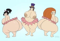 a_hat_in_time aged_up ass ass_expansion black_hair breasts brown_hair cramiro fat female_only hat hat_adult hat_kid huge_ass huge_breasts hypnotic_eyes large_ass large_breasts long_hair mebh_og_mactire navel nipples orange_hair skirt thick_thighs vanellope_von_schweetz wolfwalkers wreck-it_ralph