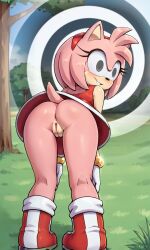 ai_art amy_rose anus ass ass_focus body_control boots bottomless dress_shirt empty_eyes eyelashes female_only femsub furry grey_eyes hair_band happy_trance hedgehog_girl legs manip outdoors pink_hair pink_skin presenting pussy red_dress sillysailor_(generator) smile sonic_the_hedgehog_(series) spiral tagme thighs ttmp_(manipper)