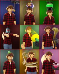 3d alex_(alexdoggdraws) animal_ears antenna brain_slug bucket_helmet coils dog_boy drool empty_eyes furry futurama green_eyes happy_trance harry_hippo_(hypnopotamus) heart_eyes helmet hypno_beam jimmy_neutron_(series) kaa kaa_eyes love_potion male_only maledom malesub multiple_methods_of_hypnosis open_mouth original pocket_watch purple_eyes red_eyes sequence smile snake spiral_background spiral_eyes staff tail tech_control the_jungle_book thehypnopotamus tongue_out watermark yolkian