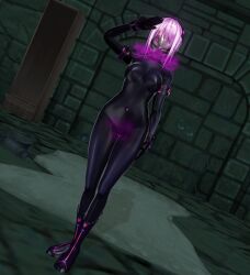  3d arm_bands bodysuit boots catsuit custom_maid_3d_2 dfish303 drone expressionless female_only femsub gas_mask hypnotic_gas latex navel_piercing purple_hair rubber saluting short_hair solo standing standing_at_attention visor 
