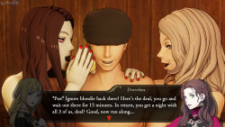 corruption dochaunt dorothea_arnault fire_emblem fire_emblem_three_houses mercedes_von_martritz nintendo orange_eyes text