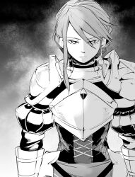 armor artist_request copyright_request empty_eyes expressionless female_only femsub magic monochrome screenshot tagme
