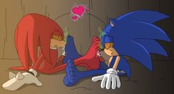 feet footjob furry knuckles_the_echidna male_only malesub sonic_the_hedgehog sonic_the_hedgehog_(series) spiral_eyes