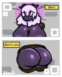  antenna bug_girl femsub glory_wall happy_trance huge_breasts kilroylucy18 large_ass milf mori_emantsal_(kilroylucy18) moth_girl nude original purple_eyes smile white_hair 