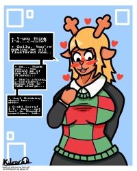  deer_girl deltarune dialogue english_text female_only femsub furry kilroylucy18 noelle_holiday sequence solo text 