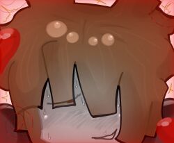 blush brown_hair cum heavy_eyelids hypnotic_eyes karozxxi red_eyes roblox smile tagme white_skin 