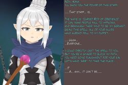  chains dialogue english_text femsub fire_emblem fire_emblem_fates kana_(fire_emblem) nasicampur32 nintendo silver_hair sweat text 