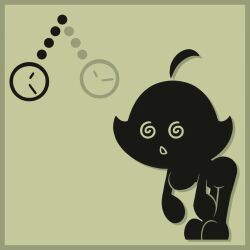  ahoge ass border chibi female_only femsub game_&amp;_watch large_breasts leaning_forward long_hair mr._game_&amp;_watch open_mouth pendulum pocket_watch simple_background smushdrop solo spiralwash_eyes 