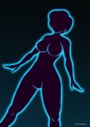 breast_expansion breasts female_only gradient_background hadant large_breasts magic sailor_mercury sailor_moon_(series) short_hair signature simple_background solo transformation watermark