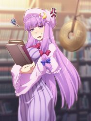 angry blush breasts censored female_only femsub hat large_breasts long_hair ootsuki_wataru open_mouth patchouli_knowledge pendulum purple_eyes purple_hair solo touhou