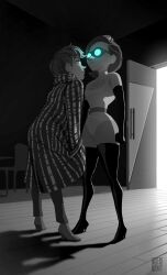 disney elastigirl evelyn_deavor expressionless female_only femdom femsub glowing glowing_eyes goggles hatters_arts helen_parr hypnotic_accessory mask spoilers standing standing_at_attention super_hero tech_control the_incredibles western