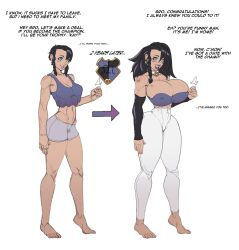  before_and_after bimbofication breast_expansion breasts comic consensual female_only femsub frozenaardvark huge_breasts millvi_gotthard original text tomboy transformation wholesome 