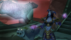 3d black_hair breasts cleavage draenei femsub glowing horns large_breasts long_hair rexx warcraft world_of_warcraft