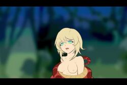 animated artofadam asphyxiation blonde_hair choking coils collarbone dazed disney femsub genshin_impact heavy_eyelids kaa kaa_eyes lumine_(genshin_impact) nipples open_mouth ring_eyes short_hair sleepy small_breasts snake the_jungle_book topless video