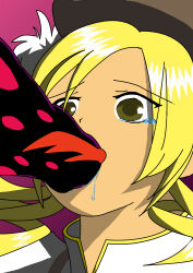  absurdres blonde_hair drill_hair femsub hat here_and_there mami_tomoe possession puella_magi_madoka_magica tears tentacle_in_mouth tentacles yellow_eyes 