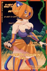 cat_ears cat_girl cat_tail neko_(dkraider) plant pumpkin