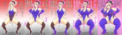  absurdres ass_expansion bimbofication blue_eyes breast_expansion breasts cleavage erect_nipples erect_nipples_under_clothes fate/grand_order fate_(series) haigure happy_trance large_ass large_breasts large_hips lip_expansion miyamoto_musashi_(fate) nipples orgasm pink_hair pussy pussy_juice t-syun text thick_thighs thighhighs translation_request 