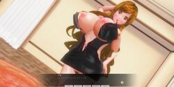 3d breasts custom_maid_3d_2 dialogue dollification empty_eyes femsub kamen_writer_mc large_breasts nipples rika_(made_to_order) tech_control text
