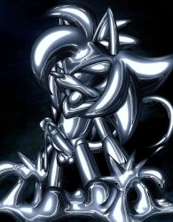 barefoot erection expressionless furry liquid_metal male_only malesub open_mouth penis silverslime slime solo sonic_the_hedgehog_(series) statue tongue tongue_out unusual_cum